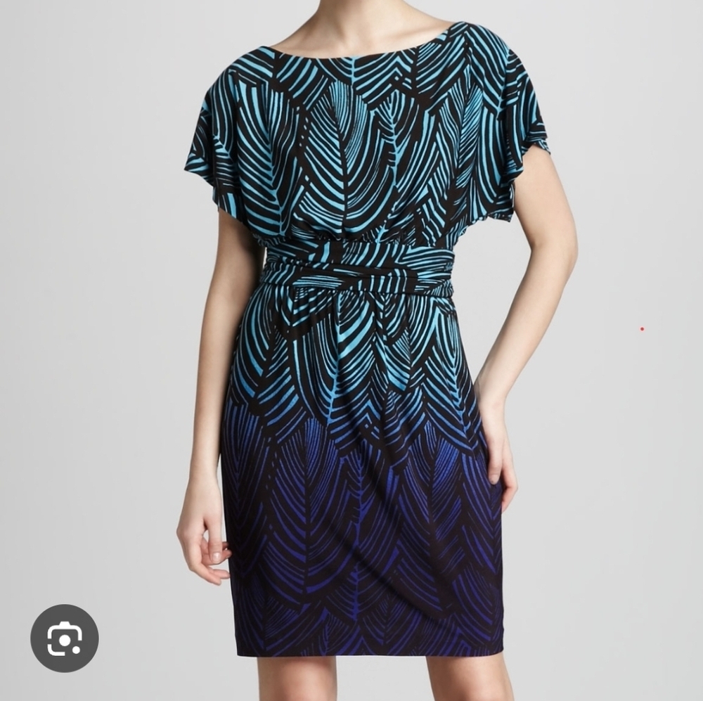 TRINA TURK | Blue Ombre Palm Print Dress – Women’s Size 8